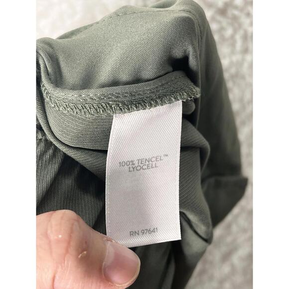 J. Jill Wide Leg Crop Pants Tencel 2X Peatmoss Green Relaxed Lagenlook Casual - Picture 9 of 9